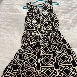 black and cream dress